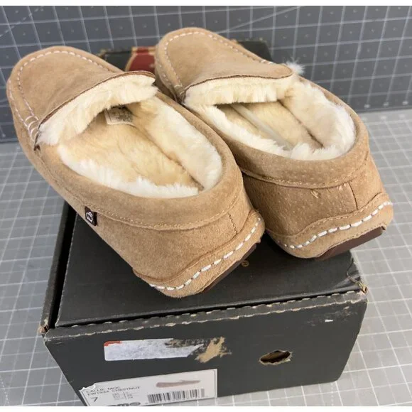 LaMO Women’s Callie Moccasin Slippers Sz. 7 Chestnut EW1934 New Suede Leather - Picture 8 of 9